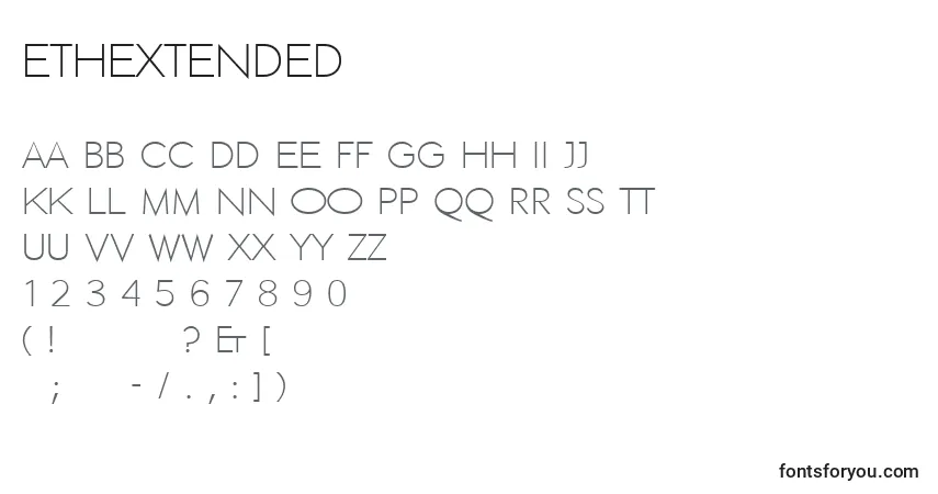 Шрифт Ethextended – алфавит, цифры, специальные символы