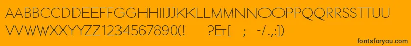 Ethextended-Schriftart – Schwarze Schriften auf orangefarbenem Hintergrund