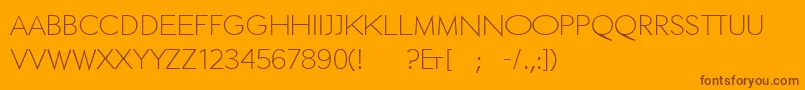 Ethextended-Schriftart – Braune Schriften auf orangefarbenem Hintergrund