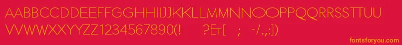 フォントEthextended – 赤い背景にオレンジの文字