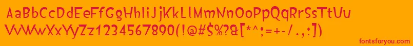 フォントIsildurHigh – オレンジの背景に赤い文字