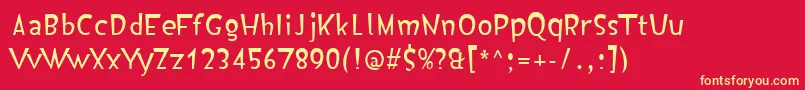 IsildurHigh-Schriftart – Gelbe Schriften auf rotem Hintergrund