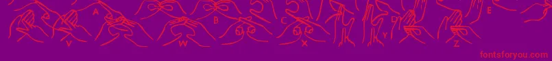 HelpingHands Font – Red Fonts on Purple Background