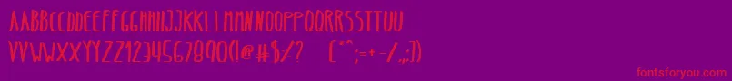 フォントBeltaBold – 紫の背景に赤い文字