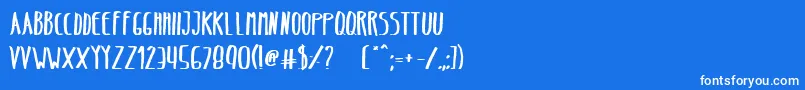 BeltaBold-Schriftart – Weiße Schriften auf blauem Hintergrund