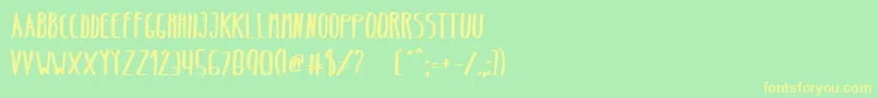 BeltaBold Font – Yellow Fonts on Green Background