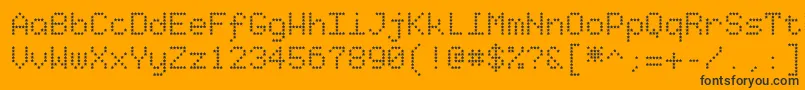 フォントStarrytype – 黒い文字のオレンジの背景