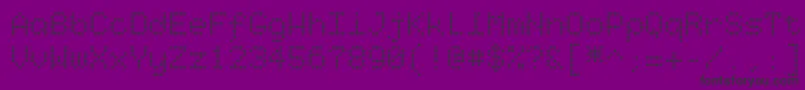 Starrytype-Schriftart – Schwarze Schriften auf violettem Hintergrund