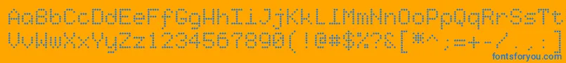 フォントStarrytype – オレンジの背景に青い文字