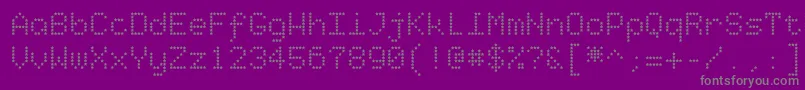 Starrytype-fontti – harmaat kirjasimet violetilla taustalla