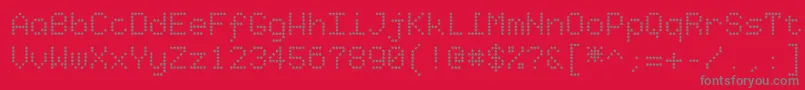 フォントStarrytype – 赤い背景に灰色の文字