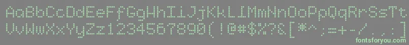 フォントStarrytype – 灰色の背景に緑のフォント