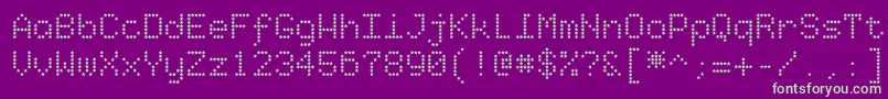 フォントStarrytype – 紫の背景に緑のフォント