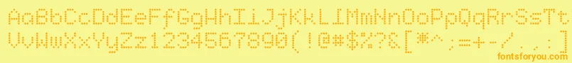Starrytype-fontti – oranssit fontit keltaisella taustalla