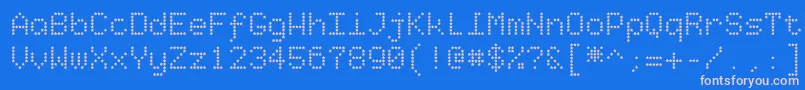 Starrytype-Schriftart – Rosa Schriften auf blauem Hintergrund