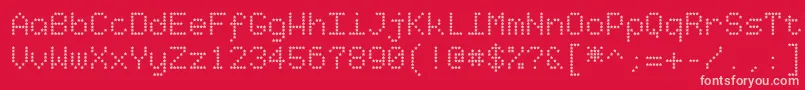 Czcionka Starrytype – różowe czcionki na czerwonym tle