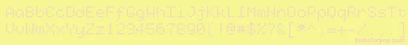 フォントStarrytype – ピンクのフォント、黄色の背景