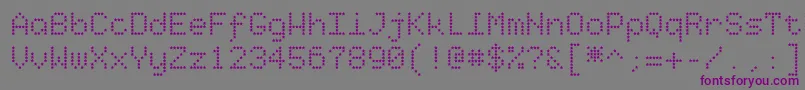 フォントStarrytype – 紫色のフォント、灰色の背景