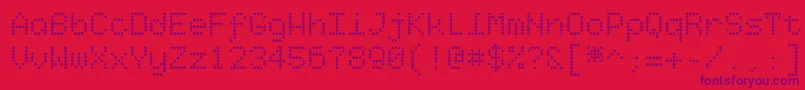 Starrytype-fontti – violetit fontit punaisella taustalla
