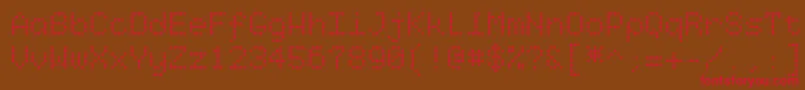 フォントStarrytype – 赤い文字が茶色の背景にあります。