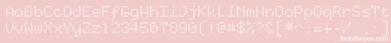 Starrytype-Schriftart – Weiße Schriften auf rosa Hintergrund