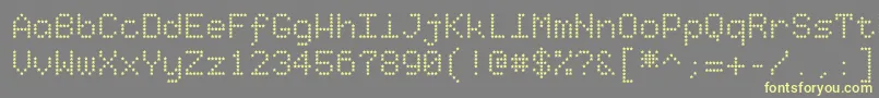 Starrytype-Schriftart – Gelbe Schriften auf grauem Hintergrund