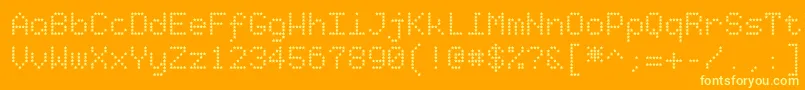 Starrytype-fontti – keltaiset fontit oranssilla taustalla
