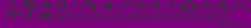 Ge-Schriftart – Schwarze Schriften auf violettem Hintergrund