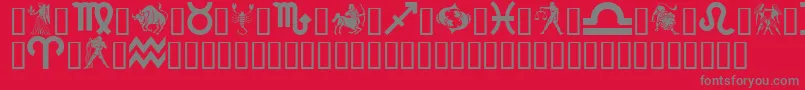 Ge-Schriftart – Graue Schriften auf rotem Hintergrund