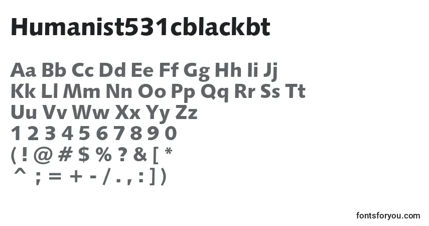 A fonte Humanist531cblackbt – alfabeto, números, caracteres especiais