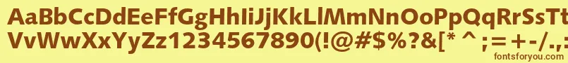 Humanist531cblackbt Font – Brown Fonts on Yellow Background