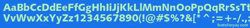 Humanist531cblackbt Font – Green Fonts on Blue Background