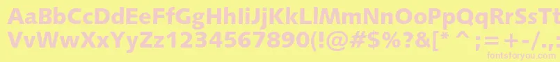 Humanist531cblackbt Font – Pink Fonts on Yellow Background