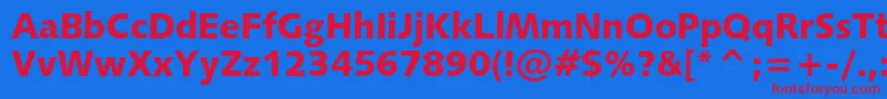 Шрифт Humanist531cblackbt – красные шрифты на синем фоне