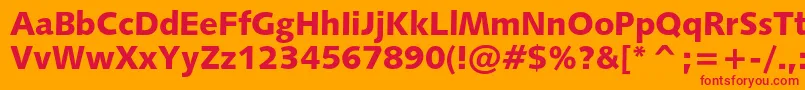 Humanist531cblackbt Font – Red Fonts on Orange Background