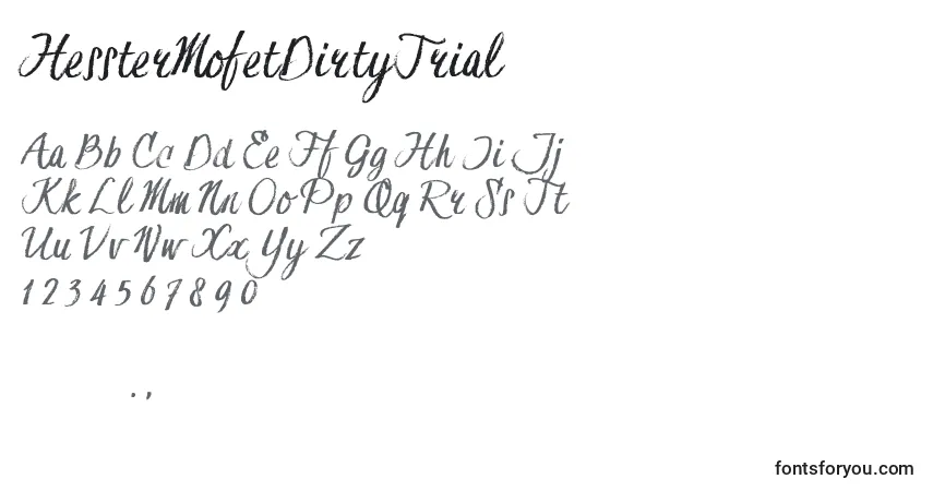 HessterMofetDirtyTrial (109918) Font – alphabet, numbers, special characters