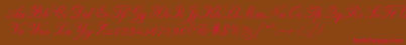 RegencyRegular Font – Red Fonts on Brown Background