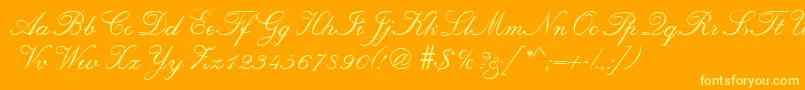 RegencyRegular Font – Yellow Fonts on Orange Background