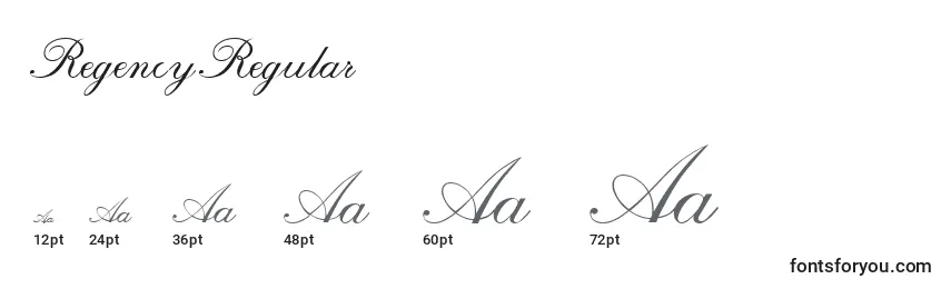 RegencyRegular Font Sizes