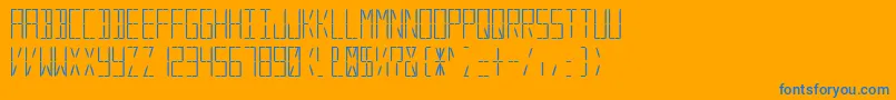 フォントDigitalSystem – オレンジの背景に青い文字