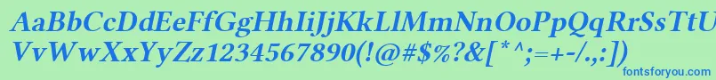 LinlibertineAbl Font – Blue Fonts on Green Background