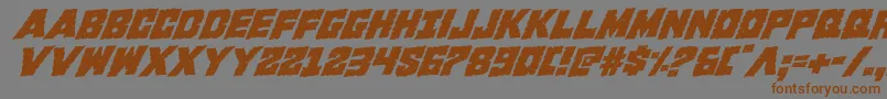 Więcej informacji o czcionce Kcommandorotal Czcionka Kcommandorotal – brązowe czcionki na szarym tle