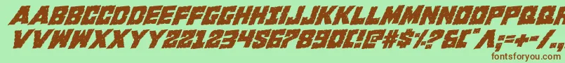 Kcommandorotal-fontti – ruskeat fontit vihreällä taustalla