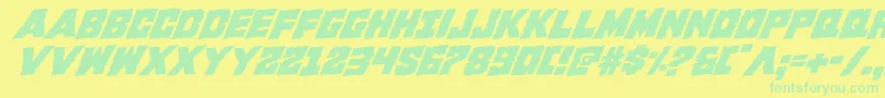 Kcommandorotal-Schriftart – Grüne Schriften auf gelbem Hintergrund