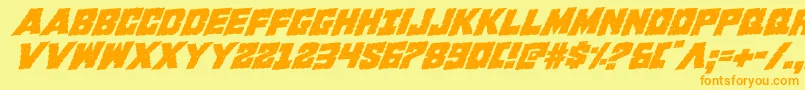Czcionka Kcommandorotal – pomarańczowe czcionki na żółtym tle