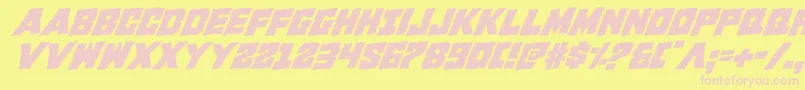 Fonte Kcommandorotal – fontes rosa em um fundo amarelo