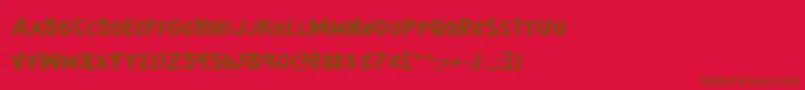 EarthsMightiestBoldExpanded Font – Brown Fonts on Red Background