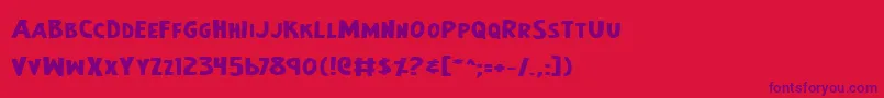 EarthsMightiestBoldExpanded Font – Purple Fonts on Red Background
