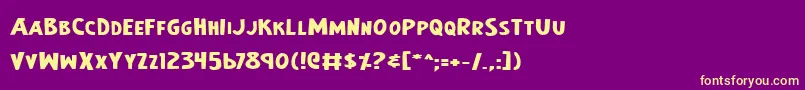 EarthsMightiestBoldExpanded Font – Yellow Fonts on Purple Background