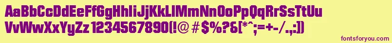DiamanteserialHeavyRegular Font – Purple Fonts on Yellow Background